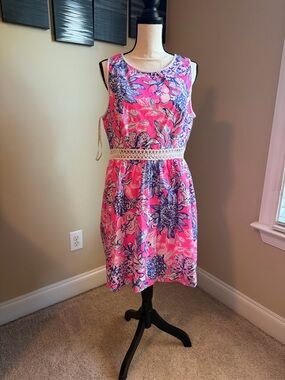 Lilly Pulitzer NWT Alivia Sleeveless Pink & Purple Floral Summer Dress